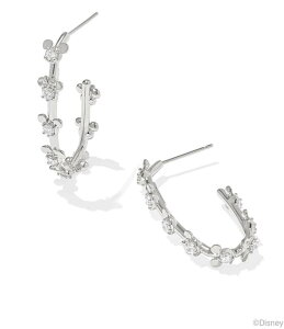 �P���h���X�R�b�g ���f�B�[�X �A�N�Z�T���[ �s�A�X�E�C�������O Disney / Kendra Scott Mickey Mouse & Minnie Mouse White Crystal Studded Hoop Earrings Silver/White Crystal �z���C�g