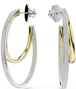 XtXL[ fB[X ANZT[ sAXECO Swarovski Hyperbola Round Cut Hoop Earrings Silver Vo[