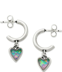�W�F�[���Y �G�C�����[ ���f�B�[�X �A�N�Z�T���[ �s�A�X�E�C�������O James Avery Sweetheart Green Opal Doublet Hoop Earrings Sterling Silver/Green �O���[��