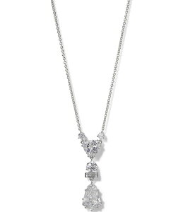 yz ifB[ fB[X lbNXE`[J[ ANZT[ Luxor Kite Multi Cubic Zirconia Stone Drop Short Pendant Necklace Silver