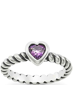 �W�F�[���Y �G�C�����[ ���f�B�[�X �A�N�Z�T���[ �w�� James Avery Twisted Wire Heart Amethyst Ring Sterling Amethyst