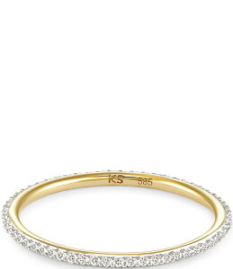 PhXRbg fB[X ANZT[ w Kendra Scott Angelina 14k Yellow Gold Crystal Band Ring White Diamond zCg
