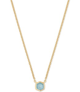 �P���h���X�R�b�g ���f�B�[�X �A�N�Z�T���[ �l�b�N���X�E�`���[�J�[ ���[�X Kendra Scott Davie Pave 14K Gold Short Pendant Necklace Aquamarine �S�[���h
