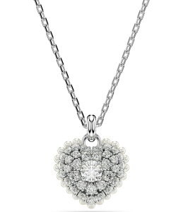 XtXL[ fB[X ANZT[ lbNXE`[J[ [X Swarovski Crystal Heart Shaped Pearl Hyperbola Pendant Necklace Silver Vo[