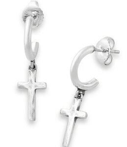 �W�F�[���Y �G�C�����[ ���f�B�[�X �A�N�Z�T���[ �s�A�X�E�C�������O James Avery Horizon Cross Hoop Earrings Sterling Silver �V���o�[