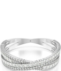 XtXL[ fB[X ANZT[ uXbgEoOEANbg Silver Swarovski Hyperbola Mixed Cut Stone Crystal Cuff Bracelet