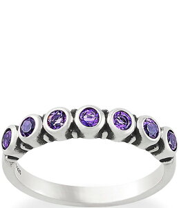yz WF[Y GC[ fB[X w ANZT[ Stacker Ring with Amethyst Gemstones Sterling Silver