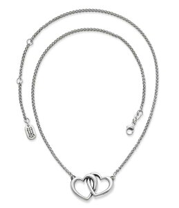 �W�F�[���Y �G�C�����[ ���f�B�[�X �A�N�Z�T���[ �l�b�N���X�E�`���[�J�[ ���[�X James Avery Sterling Silver Double Heart Linked Necklace Sterling Silver �V���o�[