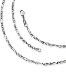 WF[Y GC[ fB[X ANZT[ lbNXE`[J[ James Avery Medium Cable Figaro Chain Silver Vo[