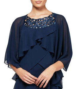 �C�O�i�C�g ���f�B�[�X �A�N�Z�T���[ �}�t���[�E�X�g�[���E�X�J�[�t �V�t�H�� Ignite Evenings Multi Wear Chiffon Shawl Navy �l�C�r�[