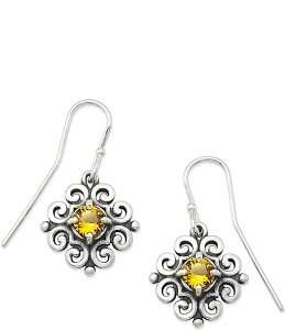 WF[Y GC[ fB[X ANZT[ sAXECO James Avery Scrolled Ear Hooks with Birthstone Sterling Citrine