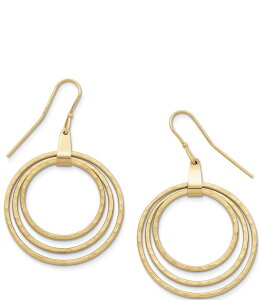 �W�F�[���Y �G�C�����[ ���f�B�[�X �A�N�Z�T���[ �s�A�X�E�C�������O James Avery 14K Gold 3 Hammered Circles Hoop Earrings Gold �S�[���h