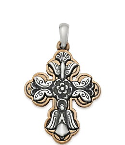 �W�F�[���Y �G�C�����[ ���f�B�[�X �A�N�Z�T���[ �l�b�N���X�E�`���[�J�[ James Avery La Vida Nueva Cross Charm Sterling Bronze