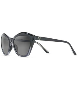 yz }ECW fB[X TOXEACEFA ANZT[ Lotus PolarizedPlus2R Cat Eye 56mm Sunglasses Gloss Black Fade