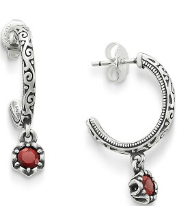 �W�F�[���Y �G�C�����[ ���f�B�[�X �A�N�Z�T���[ �s�A�X�E�C�������O James Avery Birthstone Hoop Earrings Sterling Garnet
