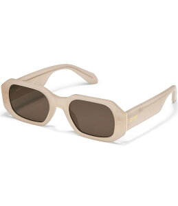 NGC fB[X ANZT[ TOXEACEFA QUAY Unisex Hyped Up 44mm Geometric Sunglasses Bone/Brown uE