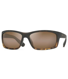 �}�E�C�W�� ���f�B�[�X �A�N�Z�T���[ �T���O���X�E�A�C�E�F�A �v���X�T�C�Y Maui Jim Men's Kanaio Coast PolarizedPlus2R Matte Tortoise Wrap 61mm Sunglasses Matte Tortoise Ombre