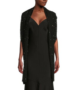�Z�U���k ���f�B�[�X �A�N�Z�T���[ �}�t���[�E�X�g�[���E�X�J�[�t �V���N Cezanne Scattered Pearl and Crystal Silk Evening Wrap Black �u���b�N