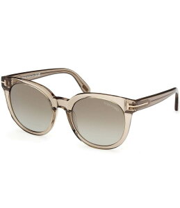 gEtH[h fB[X ANZT[ TOXEACEFA Light Brown/Brown TOM FORD Women's Moria 53mm Transparent Butterfly Sunglasses