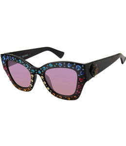 yz J[gWFCK[h fB[X TOXEACEFA ANZT[ Women's Rainbow Rhinestone KGL1013 58mm Statement Cat Eye Sunglasses Black