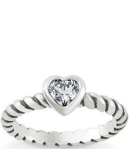 yz WF[Y GC[ fB[X w ANZT[ Heart Twisted Wire Ring with Lab-Created White Crystal Sapphire Sterling Silver