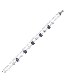 ZUk fB[X ANZT[ uXbgEoOEANbg Cezanne Montana Octagon Crystal CZ Rhinestone Chain Line Bracelet Silver/Montana Vo[