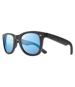 { fB[X ANZT[ TOXEACEFA Revo Unisex Forge Square Polarized 50mm Sunglasses Matte Black with Blue Water Lens ubN