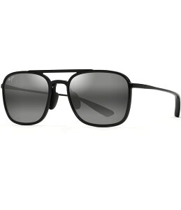 yz }ECW fB[X TOXEACEFA ANZT[ Unisex Keokea 55mm Bi-Gradient Mirrored Lens Aviator Sunglasses Black Gloss
