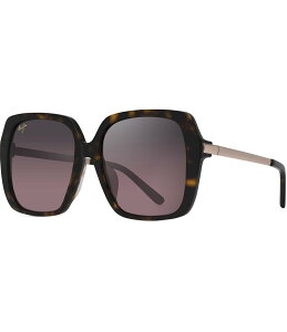 yz }ECW fB[X TOXEACEFA ANZT[ Women's Poolside 55mm Polarized Black Square Sunglasses Tortoise