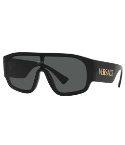 FT[` fB[X ANZT[ TOXEACEFA Versace Unisex 33mm Statement Shield Sunglasses Black ubN