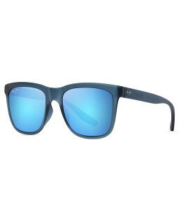 yz }ECW fB[X TOXEACEFA ANZT[ Unisex Pehu 55mm Polarized Mirrored Square Sunglasses Matte Navy