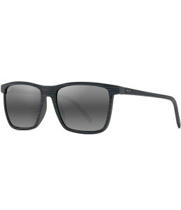 yz }ECW fB[X TOXEACEFA ANZT[ Men's One Way 55mm Rectangular Striped Polarized Sunglasses Grey Stripe