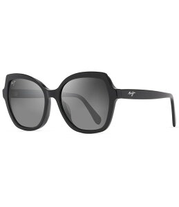 yz }ECW fB[X TOXEACEFA ANZT[ Women's Mamane 55mm Butterfly Polarized Sunglasses Black Gloss
