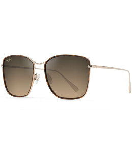 yz }ECW fB[X TOXEACEFA ANZT[ Women's Tiger Lily 57mm Tortoise Polarized Square Sunglasses Dark Tortoise