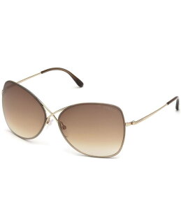 yz gEtH[h fB[X TOXEACEFA ANZT[ Women's Colette 53mm Butterfly Sunglasses Rose Gold/Brown