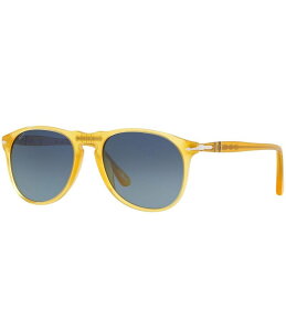 y\ fB[X ANZT[ TOXEACEFA Persol Men's PO9649S 52mm Aviator Polarized Sunglasses Yellow CG[