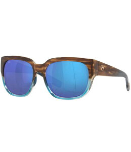 yz RX^ fB[X TOXEACEFA ANZT[ Women's 6S9004 Waterwoman 2 Tortoise 58mm Square Polarized Sunglasses Shiny Wahoo/Blue