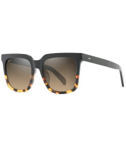 yz }ECW fB[X TOXEACEFA ANZT[ Unisex Rooftops PolarizedPlus2R 54mm Tortoise Square Sunglasses Black/Tortoise