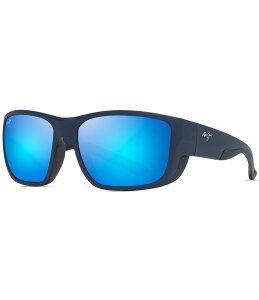 yz }ECW fB[X TOXEACEFA ANZT[ Men's Amberjack PolarizedPlus2R 60mm Mirrored Wrap Sunglasses Matte Dark Navy