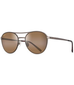 yz }ECW fB[X TOXEACEFA ANZT[ Unisex Half Moon PolarizedPlus2R 52mm Round Sunglasses Satin Sepia