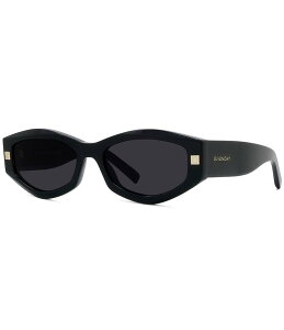 WoV[ fB[X ANZT[ TOXEACEFA Givenchy Women's GV Day 54mm Geometric Sunglasses Shiny Black/Smoke ubN