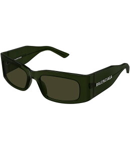 oVAK fB[X ANZT[ TOXEACEFA Balenciaga Men's Paper 56mm Rectangle Sunglasses Shiny Transparent Dark Green