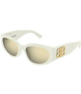 oVAK fB[X ANZT[ TOXEACEFA Shiny Solid Ivory Balenciaga Women's Bossy 55mm Oval Sunglasses