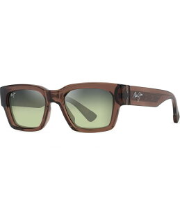 yz }ECW fB[X TOXEACEFA ANZT[ Unisex Kenui PolarizedPlus2R53mm Rectangle Sunglasses Transparent Light Brown