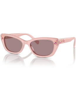 yz XtXL[ fB[X TOXEACEFA ANZT[ Women's SK6019F 54mm Cat Eye Sunglasses Milky Pink