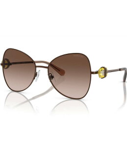 yz XtXL[ fB[X TOXEACEFA ANZT[ Women's SK7002 57mm Crystal Butterfly Sunglasses Brown