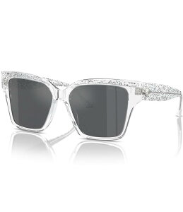 yz W~[`[ fB[X TOXEACEFA ANZT[ Women's JC5003F 55mm Mirrored Square Sunglasses Crystal/Glitter