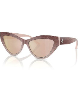 �W�~�[�`���[ ���f�B�[�X �A�N�Z�T���[ �T���O���X�E�A�C�E�F�A Jimmy Choo Women's JC5004 55mm Cat Eye Sunglasses Pink Gradient Glitter �s���N