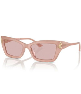 W~[`[ fB[X ANZT[ TOXEACEFA Jimmy Choo Women's JC5011U 55mm Cat Eye Sunglasses Opal Pink sN
