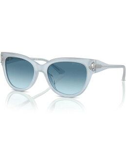 �W�~�[�`���[ ���f�B�[�X �A�N�Z�T���[ �T���O���X�E�A�C�E�F�A Jimmy Choo Women's JC5018U 54mm Gradient Cat Eye Sunglasses Opal Blue �u���[